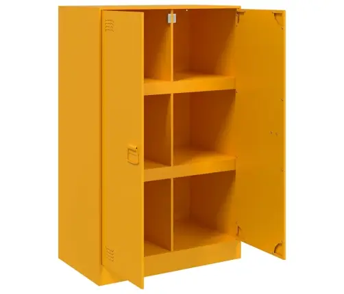 Kumode, Sinepju Dzeltena, 67X39X107 Cm, Tērauds Vidaxl