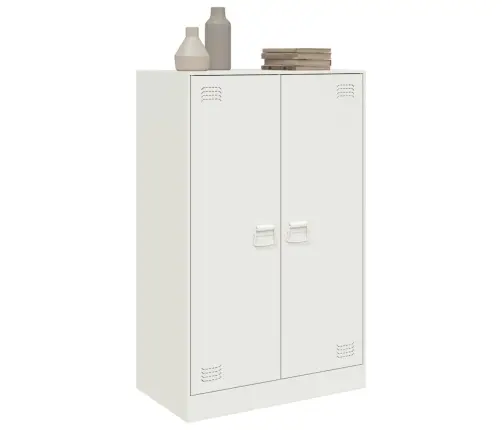 Kumode, Balta, 67X39X107 Cm, Tērauds Vidaxl