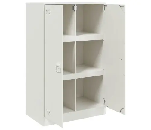 Kumode, Balta, 67X39X107 Cm, Tērauds Vidaxl