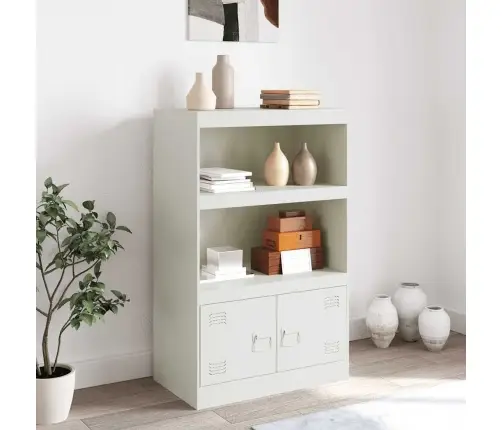 Kumode, Balta, 67X39X107 Cm, Tērauds Vidaxl
