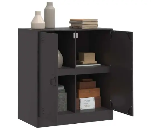 Kumode, Melna, 67X39X73 Cm, Tērauds Vidaxl