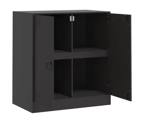Kumode, Melna, 67X39X73 Cm, Tērauds Vidaxl