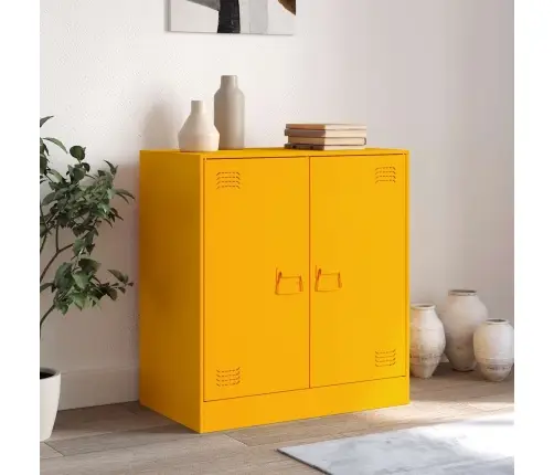 Kumode, Sinepju Dzeltena, 67X39X73 Cm, Tērauds Vidaxl Kumode, Sinepju Dzeltena, 67X39X73 Cm, Tērauds Vidaxl