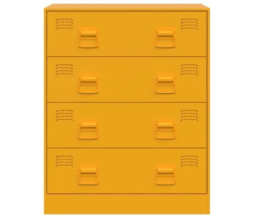 Kumode, Sinepju Dzeltena, 67X39X83 Cm, Tērauds Vidaxl