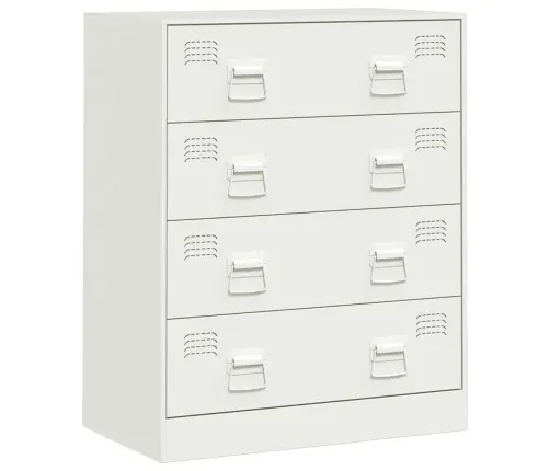 Kumode, Balta, 67X39X83 Cm, Tērauds Vidaxl