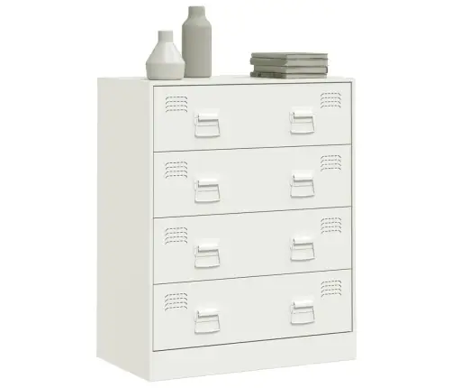 Kumode, Balta, 67X39X83 Cm, Tērauds Vidaxl