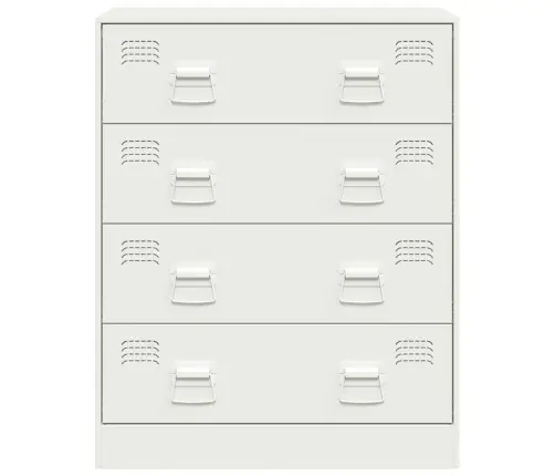 Kumode, Balta, 67X39X83 Cm, Tērauds Vidaxl