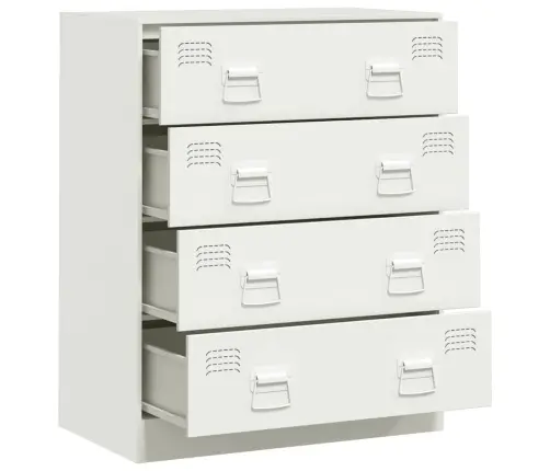 Kumode, Balta, 67X39X83 Cm, Tērauds Vidaxl