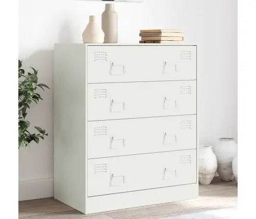 Kumode, Balta, 67X39X83 Cm, Tērauds Vidaxl