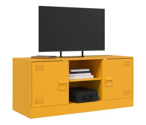 Tv Skapītis, 99X39X44 Cm, Tērauds, Sinepju Dzeltens Vidaxl Tv Skapītis, 99X39X44 Cm, Tērauds, Sinepju Dzeltens Vidaxl