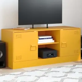 Tv Skapītis, 99X39X44 Cm, Tērauds, Sinepju Dzeltens Vidaxl