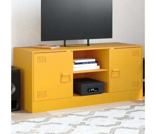 Tv Skapītis, 99X39X44 Cm, Tērauds, Sinepju Dzeltens Vidaxl Tv Skapītis, 99X39X44 Cm, Tērauds, Sinepju Dzeltens Vidaxl