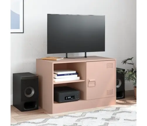 Tv Skapītis, 67X39X44 Cm, Tērauds, Rozā Vidaxl