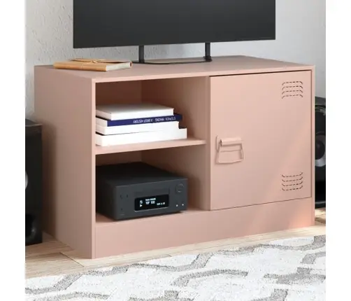 Tv Skapītis, 67X39X44 Cm, Tērauds, Rozā Vidaxl