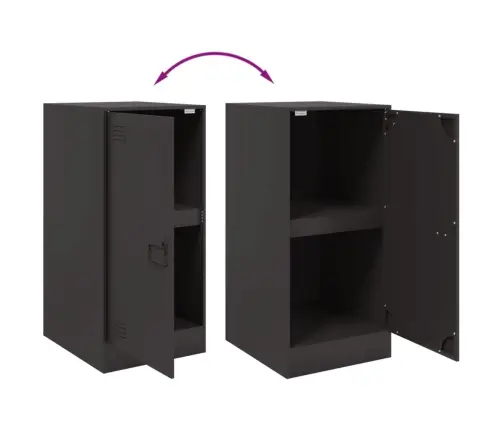 Kumode, Melna, 34,5X39X73 Cm, Tērauds Vidaxl