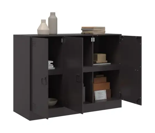 Kumode, Melna, 99X39X73 Cm, Tērauds Vidaxl