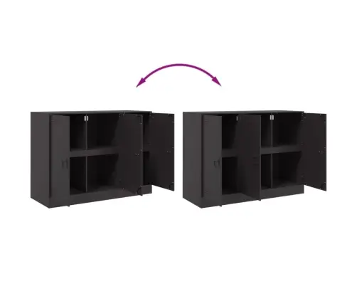 Kumode, Melna, 99X39X73 Cm, Tērauds Vidaxl