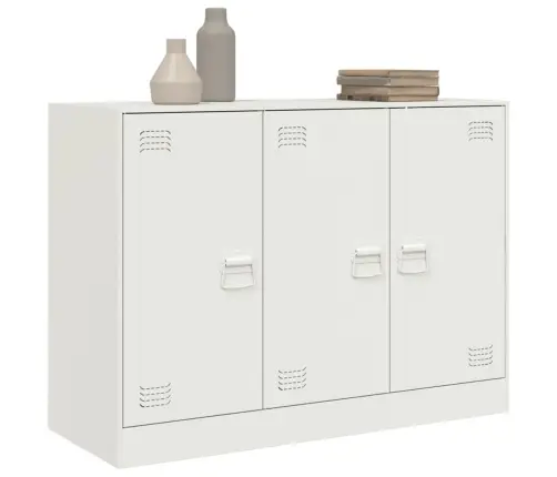 Kumode, Balta, 99X39X73 Cm, Tērauds Vidaxl