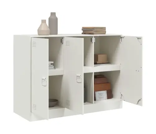 Kumode, Balta, 99X39X73 Cm, Tērauds Vidaxl