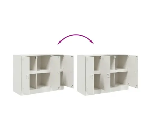 Kumode, Balta, 99X39X73 Cm, Tērauds Vidaxl