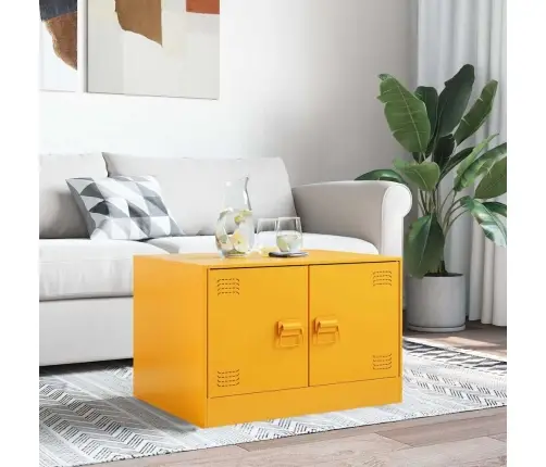 Kafijas Galdiņš, Sinepju Dzeltens, 67X50X44 Cm, Tērauds Vidaxl