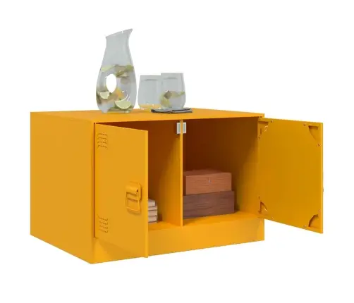 Kafijas Galdiņš, Sinepju Dzeltens, 67X50X44 Cm, Tērauds Vidaxl