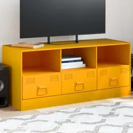 Tv Skapītis, 99X39X44 Cm, Tērauds, Sinepju Dzeltens Vidaxl