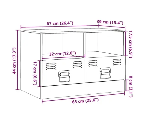 Telerikapp, Must, 67 X 39 X 44 cm Teras