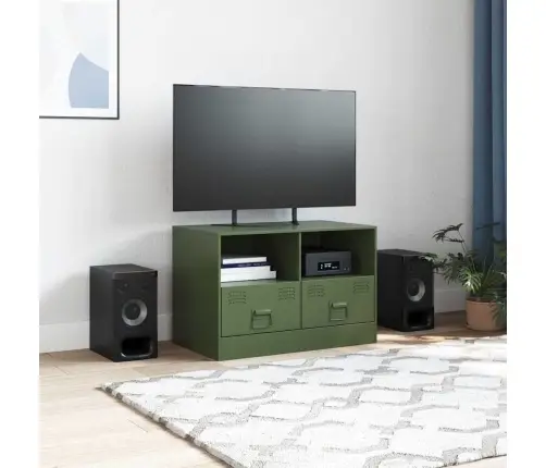 Tv Skapītis, 67X39X44 Cm, Tērauds, Olīvu Zaļš Vidaxl