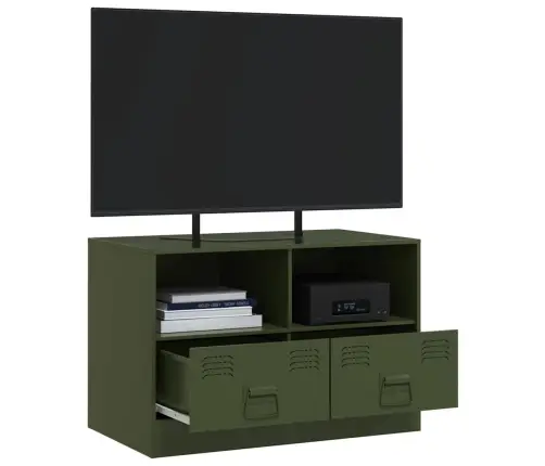 Tv Skapītis, 67X39X44 Cm, Tērauds, Olīvu Zaļš Vidaxl