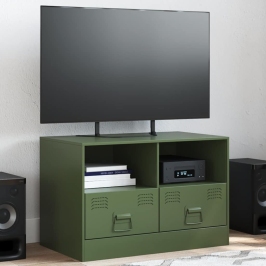 Tv Skapītis, 67X39X44 Cm, Tērauds, Olīvu Zaļš Vidaxl