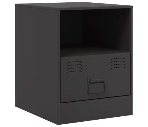 Naktsskapītis, Melns, 34,5X39X44 Cm, Tērauds Vidaxl Naktsskapītis, Melns, 34,5X39X44 Cm, Tērauds Vidaxl