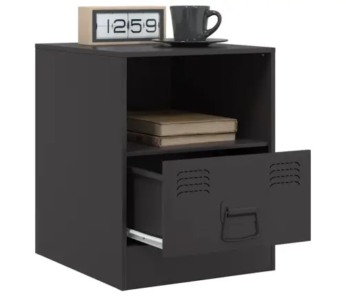 Naktsskapīši, 2 Gab., Melni, 34,5X39X44 Cm, Tērauds Vidaxl