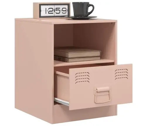 Naktsskapītis, Rozā, 34,5X39X44 Cm, Tērauds Vidaxl