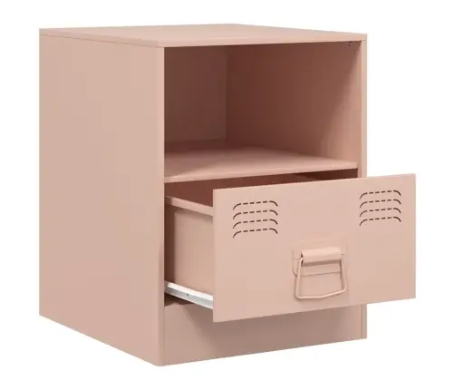 Naktsskapītis, Rozā, 34,5X39X44 Cm, Tērauds Vidaxl