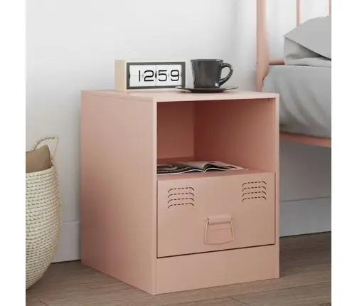 Naktsskapītis, Rozā, 34,5X39X44 Cm, Tērauds Vidaxl