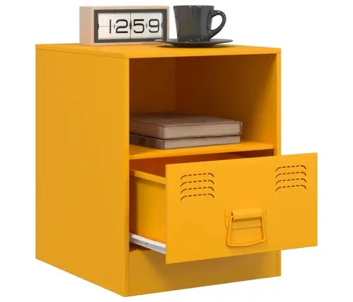 Naktsskapīši, 2 Gab., Sinepju Dzelteni, 34,5X39X44 Cm, Tērauds Vidaxl