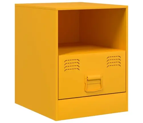 Naktsskapīši, 2 Gab., Sinepju Dzelteni, 34,5X39X44 Cm, Tērauds Vidaxl