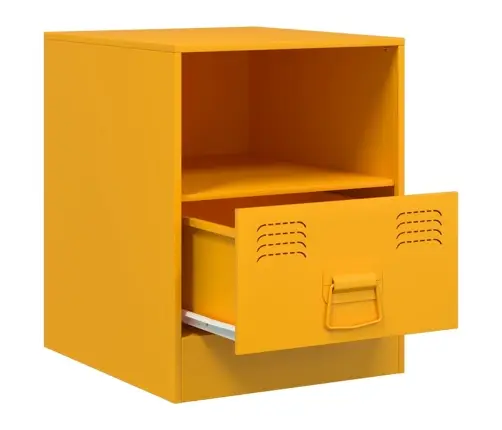 Naktsskapīši, 2 Gab., Sinepju Dzelteni, 34,5X39X44 Cm, Tērauds Vidaxl