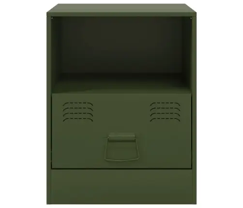 Naktsskapīši, 2 Gab., Olīvu Zaļi, 34,5X39X44 Cm, Tērauds Vidaxl
