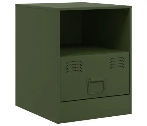 Naktsskapīši, 2 Gab., Olīvu Zaļi, 34,5X39X44 Cm, Tērauds Vidaxl
