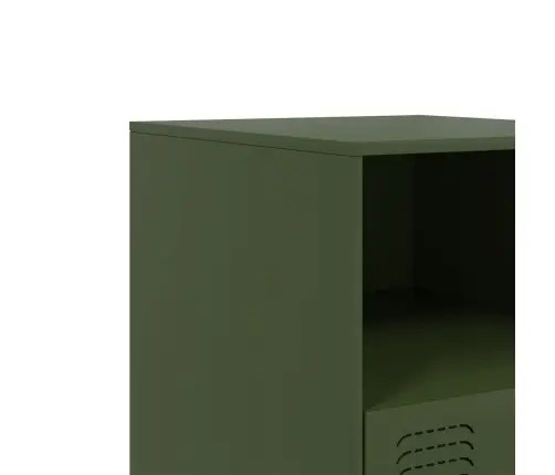 Naktsskapīši, 2 Gab., Olīvu Zaļi, 34,5X39X44 Cm, Tērauds Vidaxl