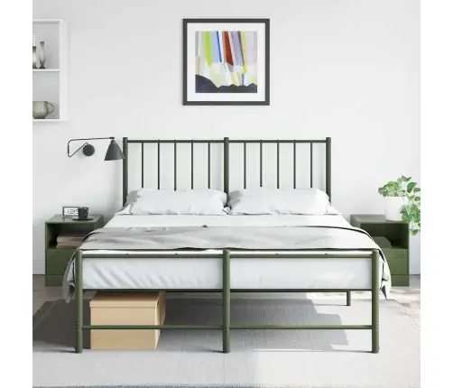 Naktsskapīši, 2 Gab., Olīvu Zaļi, 34,5X39X44 Cm, Tērauds Vidaxl