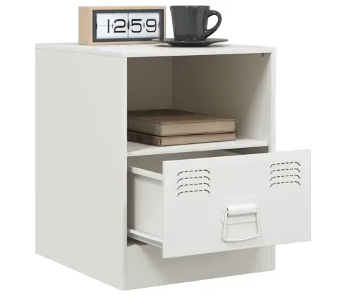 Naktsskapītis, Balts, 34,5X39X44 Cm, Tērauds Vidaxl