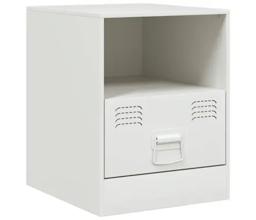 Naktsskapītis, Balts, 34,5X39X44 Cm, Tērauds Vidaxl