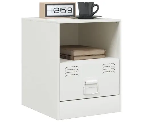 Naktinės Spintelės, 2Vnt., Baltos, 34,5X39X44cm Plienas