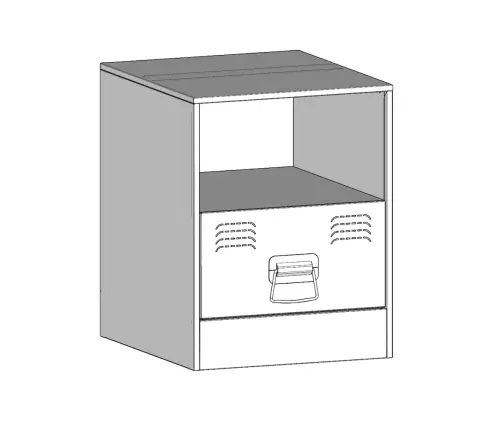 Naktinės Spintelės, 2Vnt., Baltos, 34,5X39X44cm Plienas