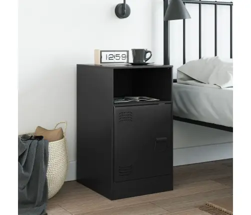 Naktsskapītis, Melns, 34,5X39X62 Cm, Tērauds Vidaxl