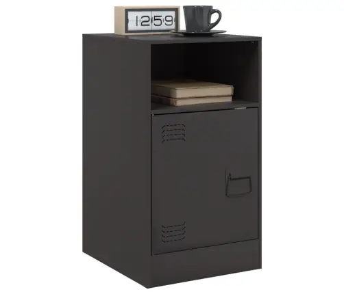 Naktsskapītis, Melns, 34,5X39X62 Cm, Tērauds Vidaxl