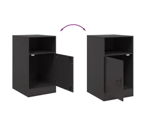 Naktsskapītis, Melns, 34,5X39X62 Cm, Tērauds Vidaxl